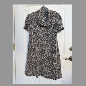 Jessica Howard Womens Short Sleeve Black/White Cheetah Print Dress, Size 12: EUC